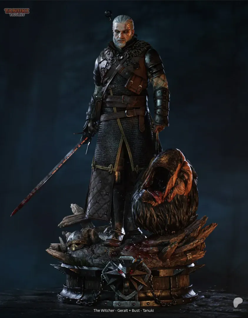 Geralt The Witcher 3 Bust Tanuki Figures