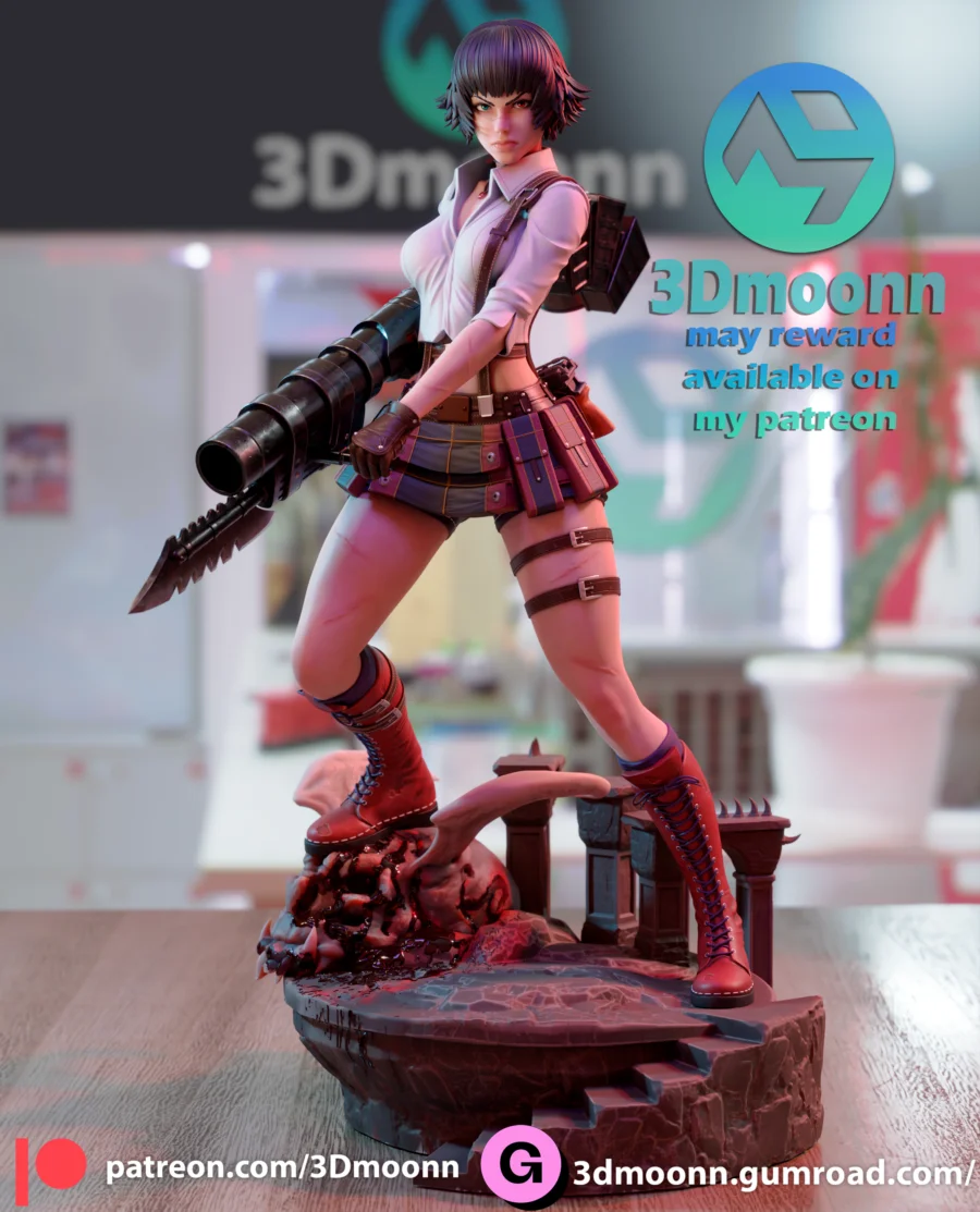 Lady – Devil May Cry STL render Lady Devil may cry 3 – 3Dmoonn