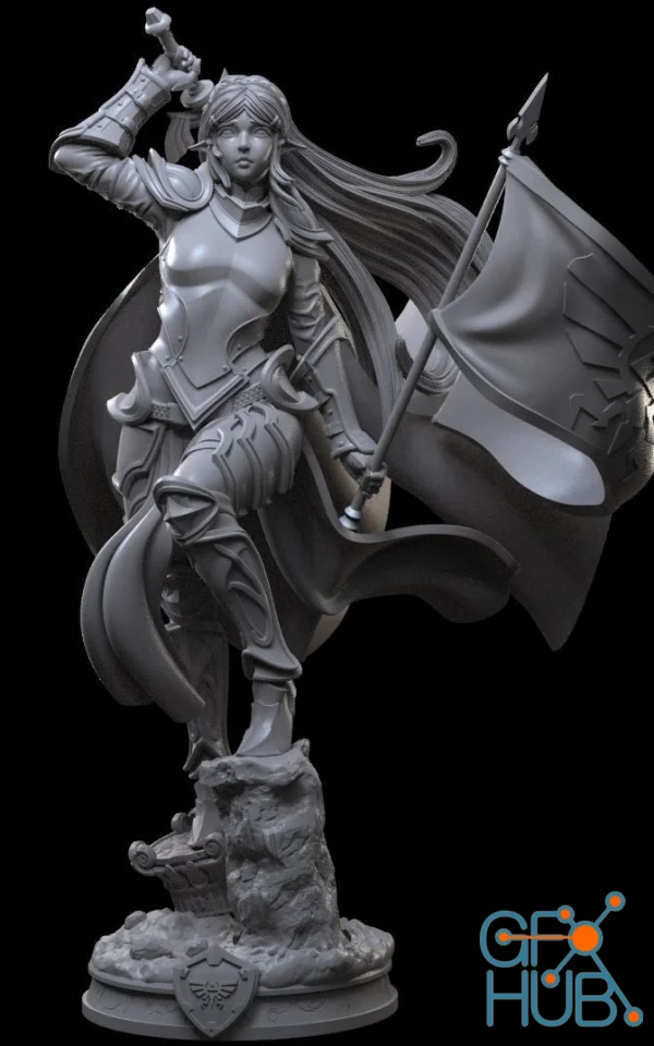 White Horn Commander – NieR 3D Model STL STL render Zelda – Armored Warrior