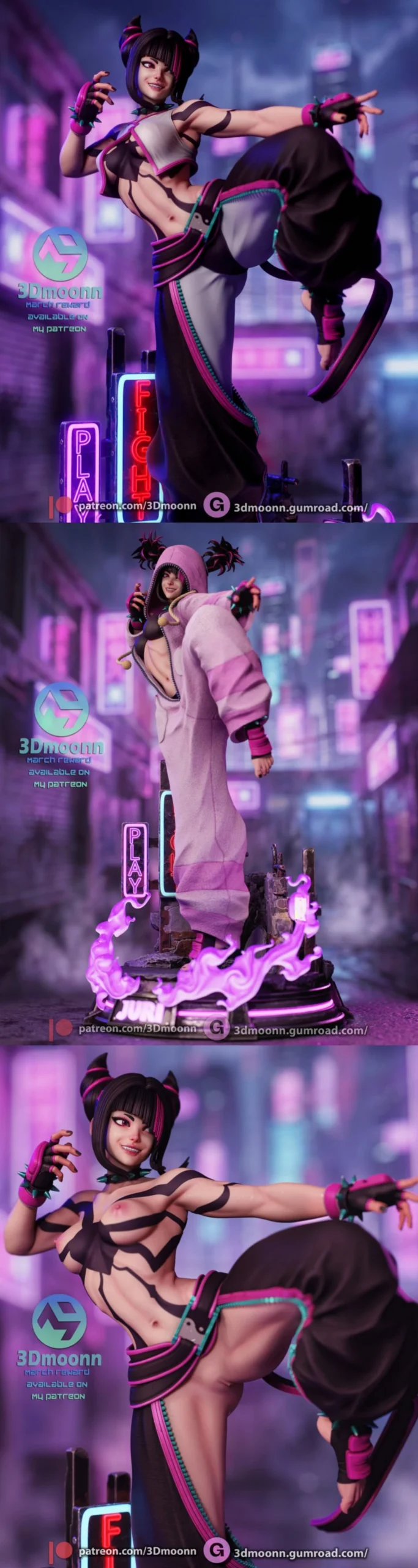 Juri Han from Street Fighter STL render 3Dmoonn – Juri Han – Street Fighter scaled