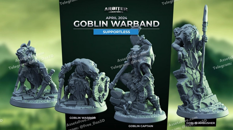 Arbiter Miniatures April 2024 Goblin Warband Supportless