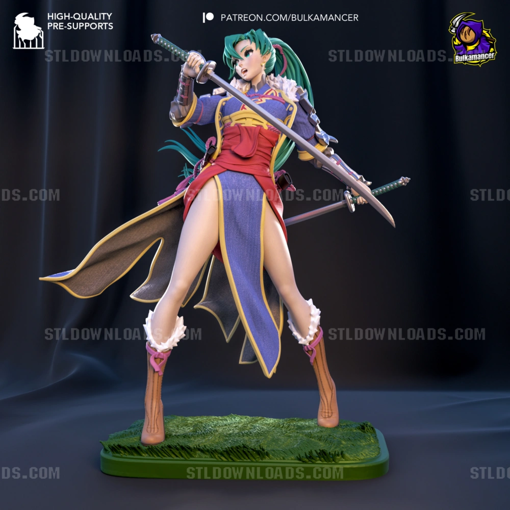 Blademaster of the Plains STL Model STL render Bulkamancer Sculpts – Blademaster of the Plains