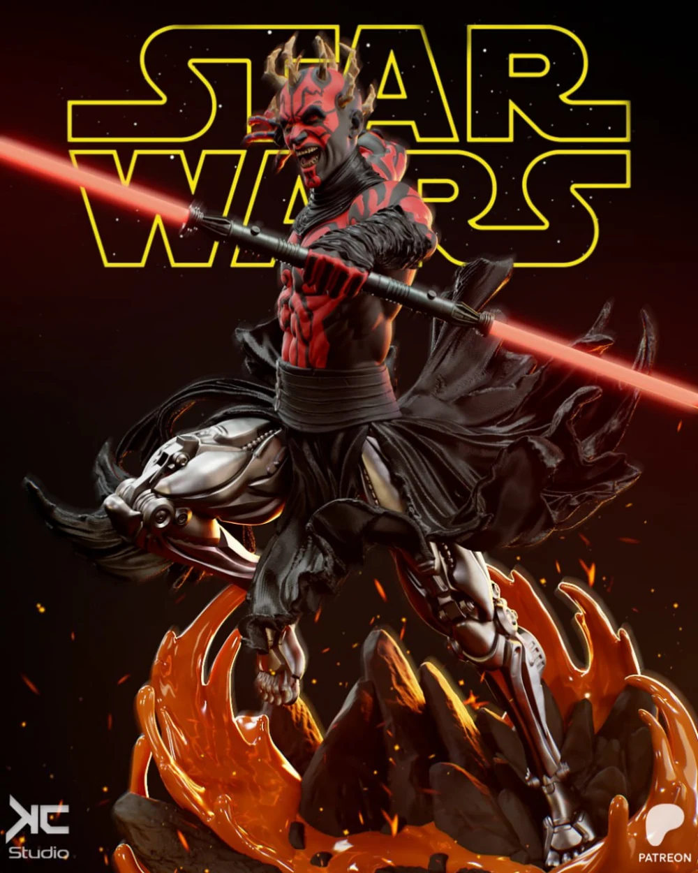 Darth Maul Star Wars Sith Lord STL render Darth Maul – Star Wars