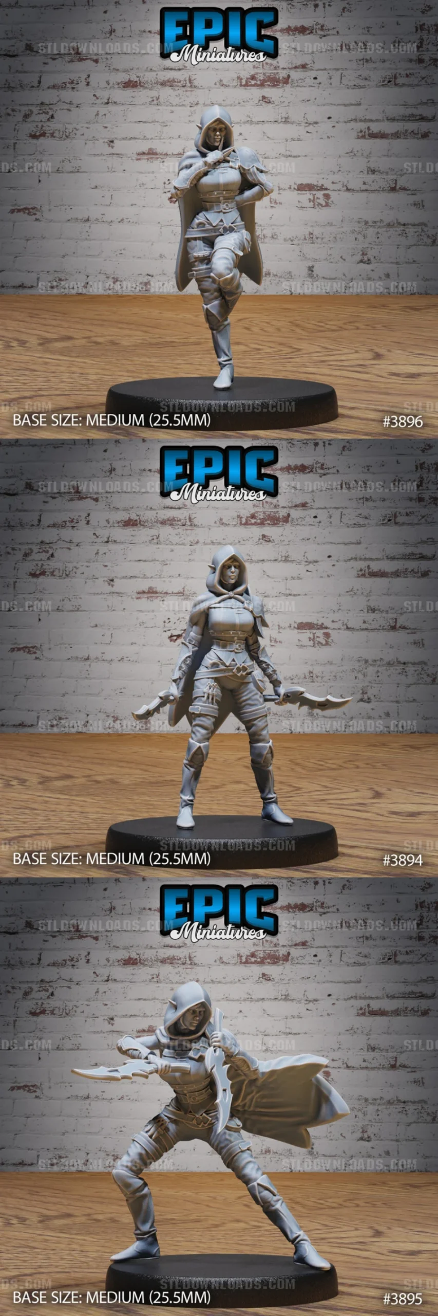 Epic Miniatures Elf Guild Rogue scaled