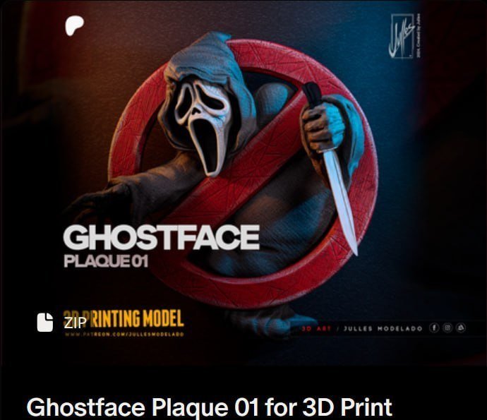 Julles Ghostface Plaque01 Print