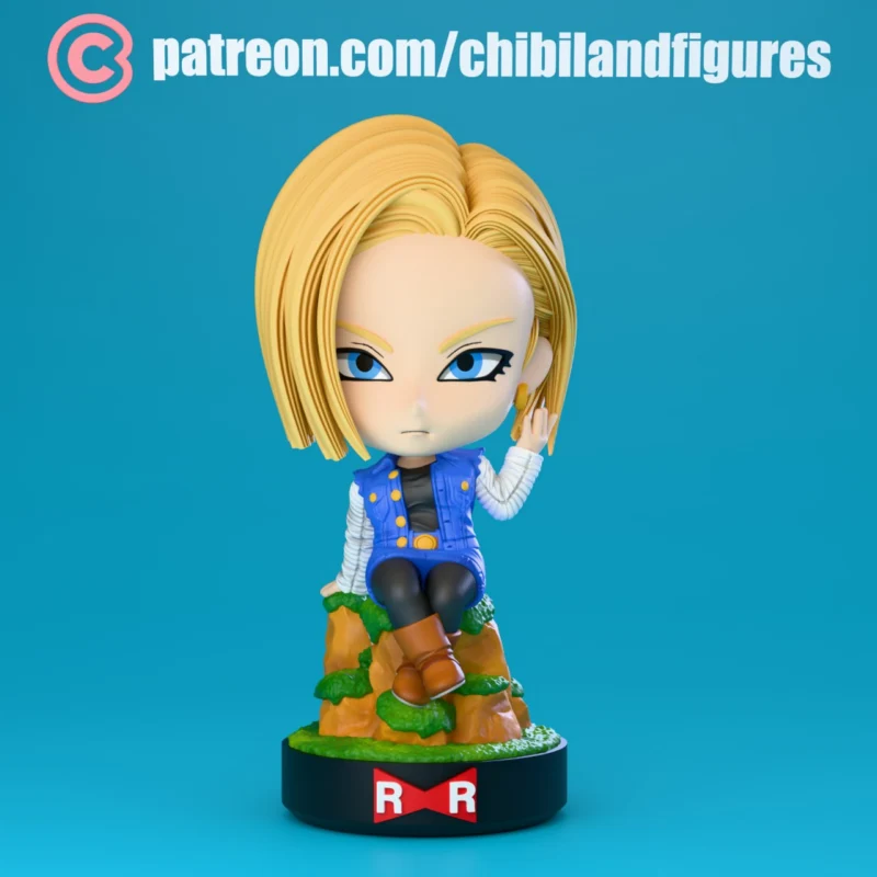 Android 18 Chibi – Dragon Ball STL model for 3D printing