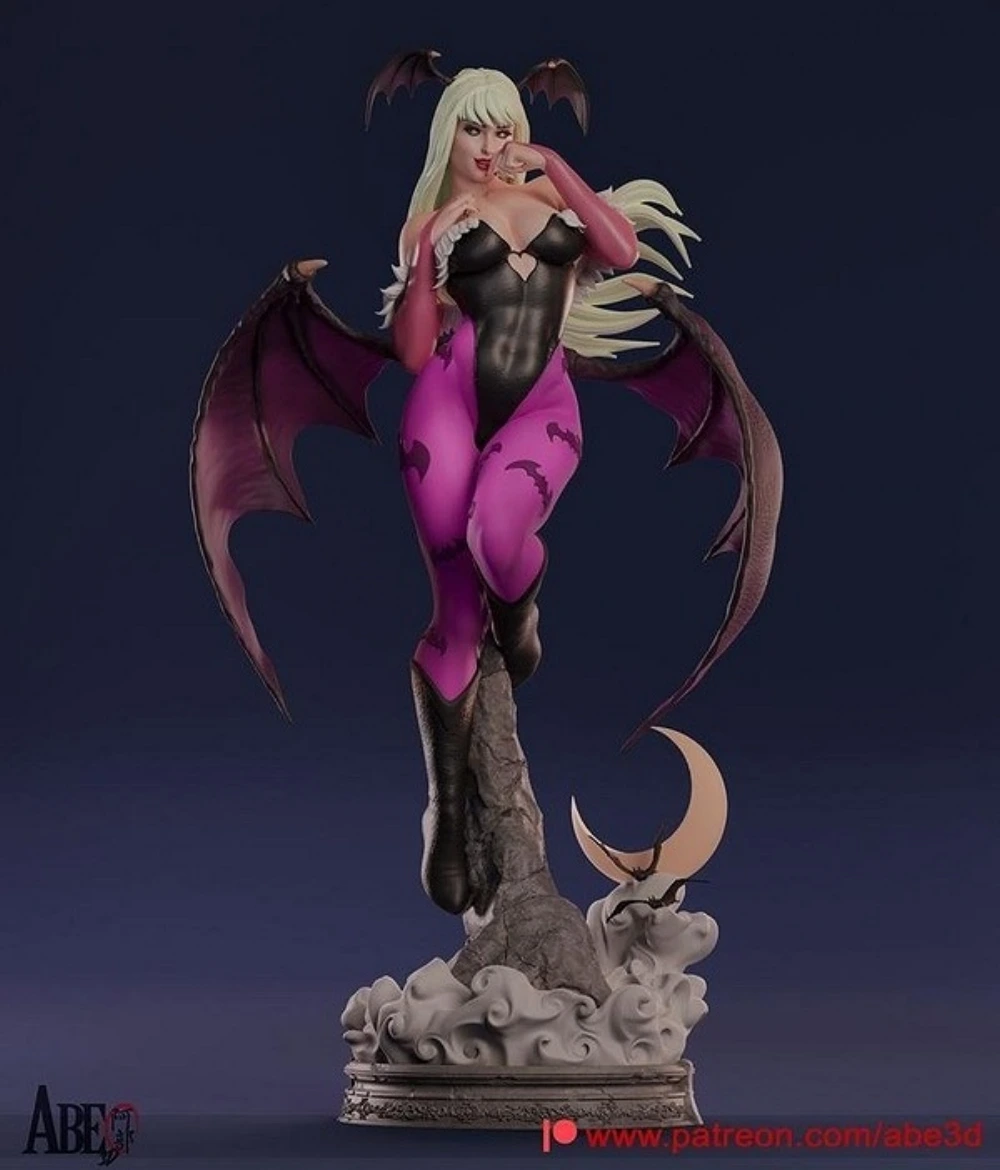 Morrigan – Darkstalkers STL | 3D Printable Model Download STL render Abe3D – Morrigan