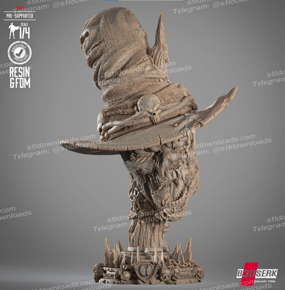 B3DSERK Gunslinger Head Portrait Bust (Non Supported)