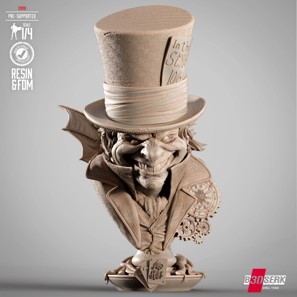 B3DSERK Mad Hatter Portrait Bust