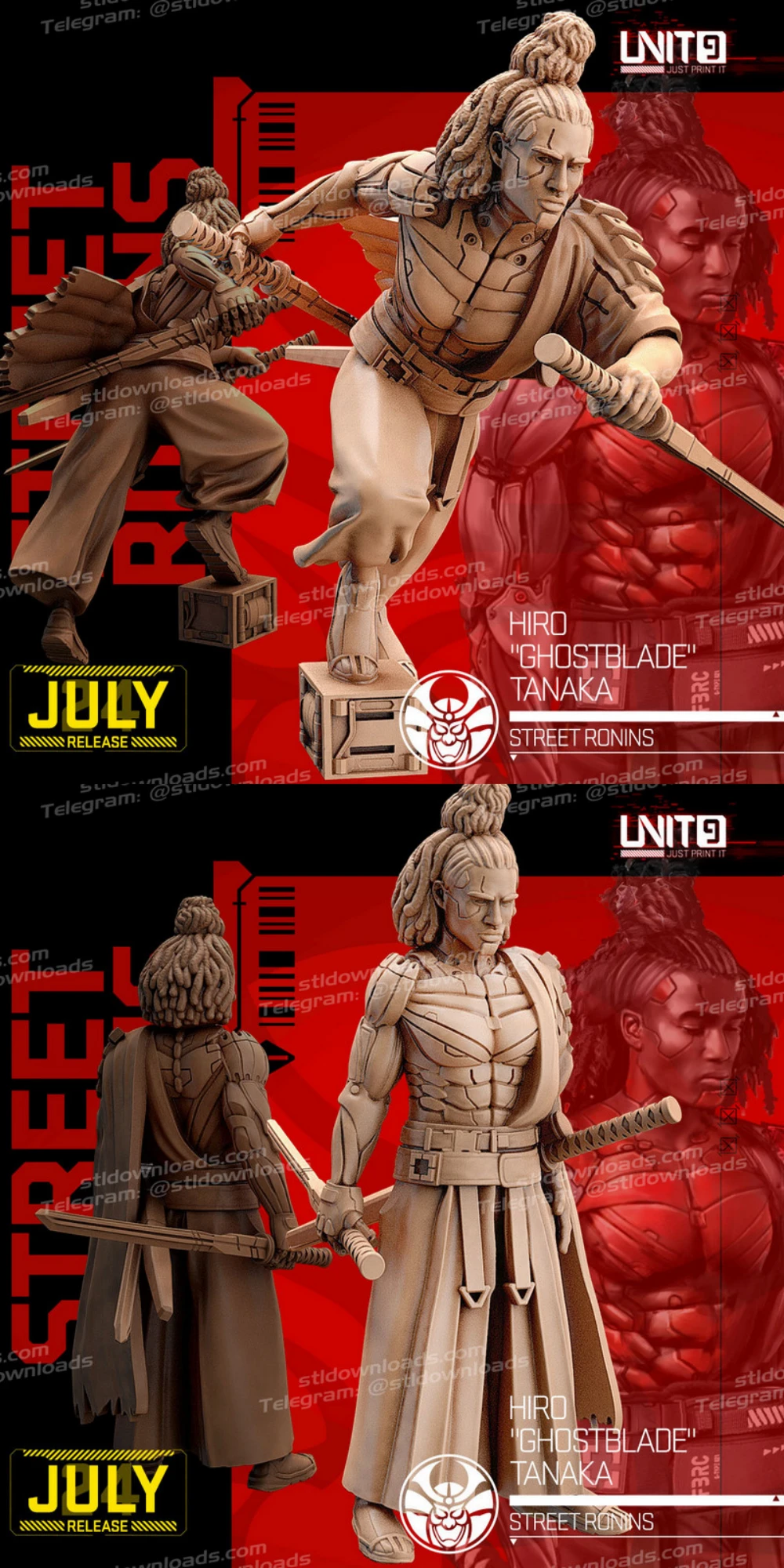 Cyberpunk Hiro Ghostblade Tanaka Street Ronins 3D Print Model