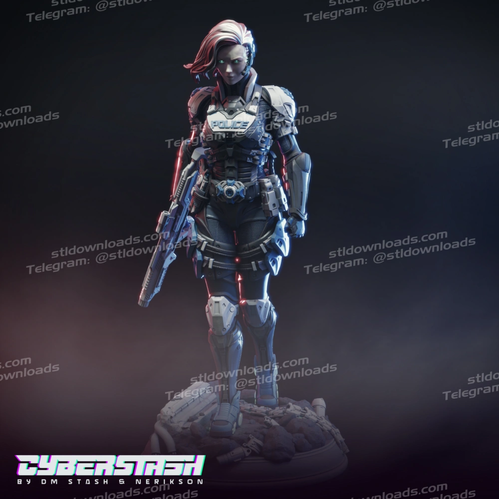 Cyberpunk SWAT Officer Svetlana Angel Eyes Kyrlenko