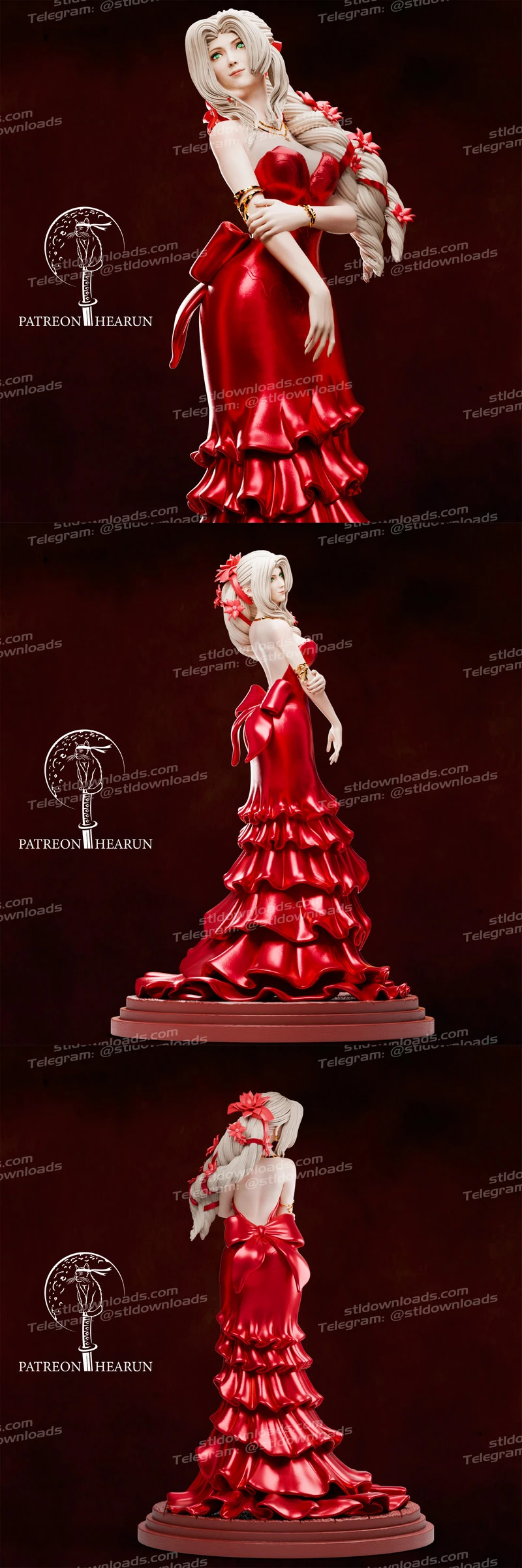 Aerith Gainsborough Variant (Final Fantasy) STL model for 3D printing