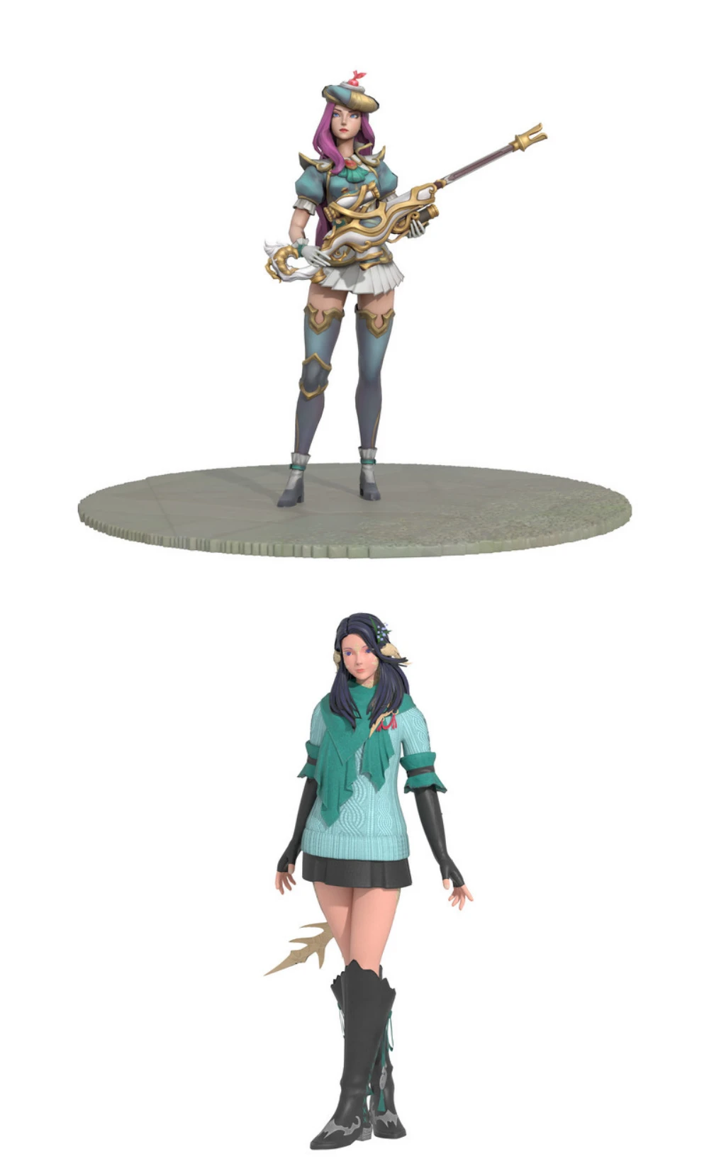 League of Legends Caitlyn Fan Skin and Lorelei Ilaria