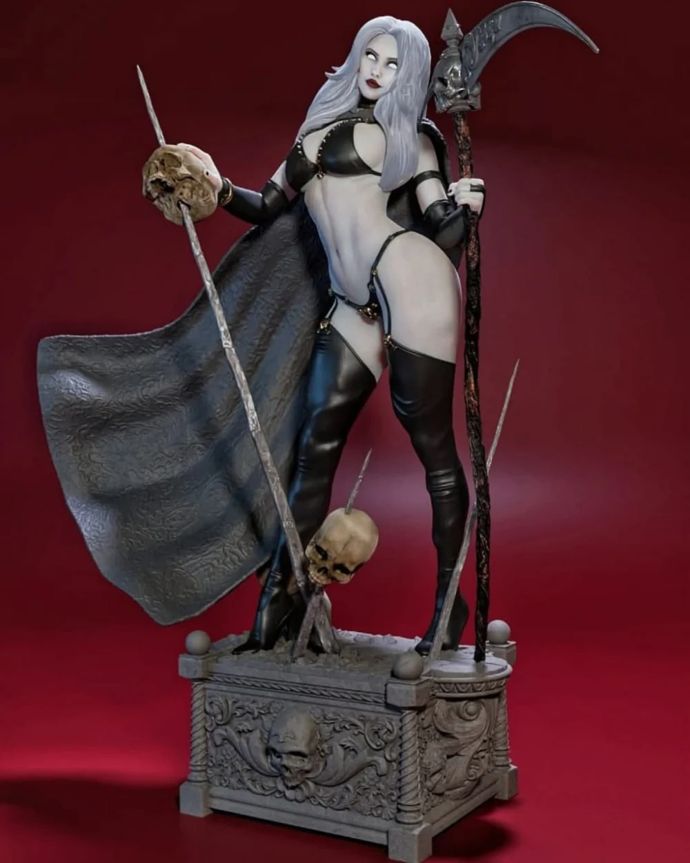 Lady Death Model – Coffin Comics STL render MCM3D – Lady Death Coffin Comics