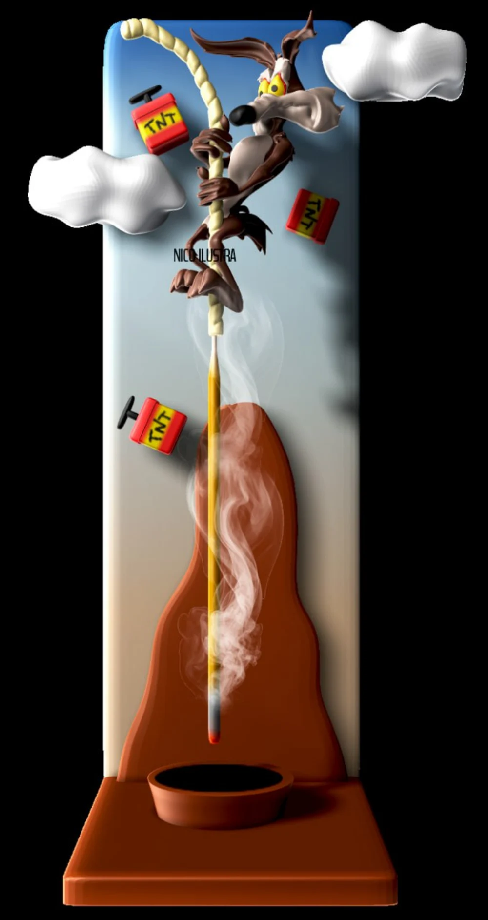 NICO ILUSTRA Wile E Coyote Incense Burner