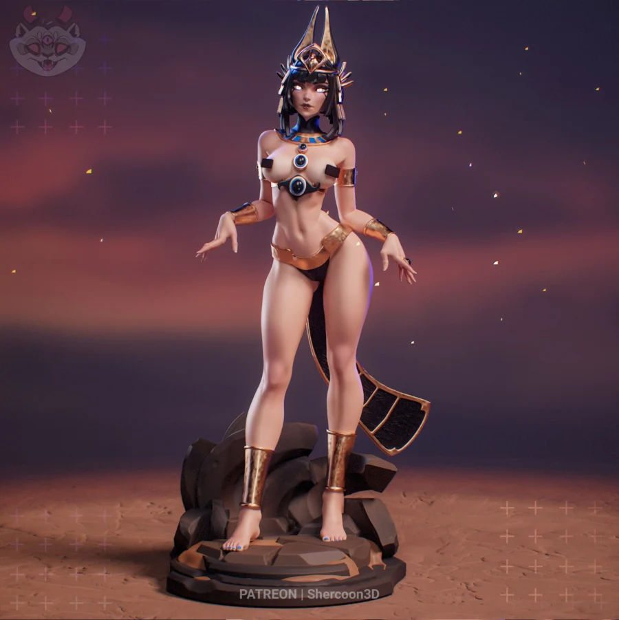 Nephira – Fantasy STL | 3D Print Model Download STL render Shercoon3D Nephira – Pharaoh's Summoner