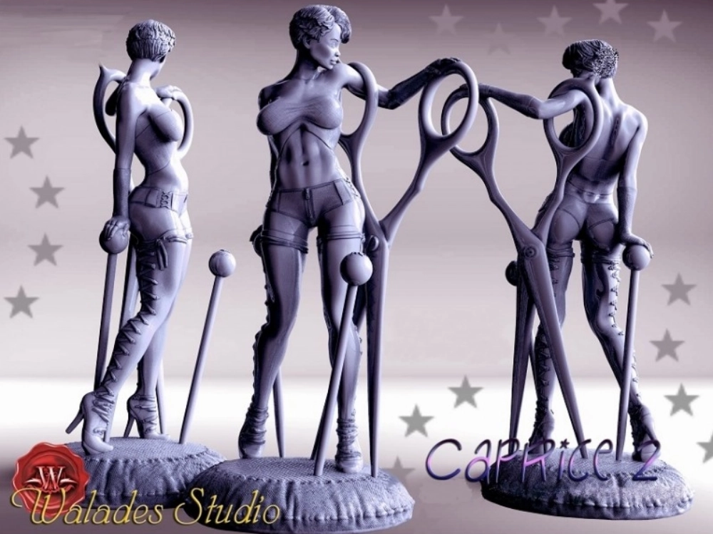 Caprice – Original Character STL | 3D Print Model Download STL render Walades Studio – Caprice