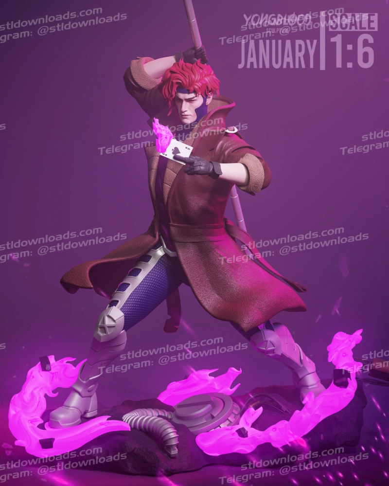 Gambit (Marvel) STL model for 3D printing