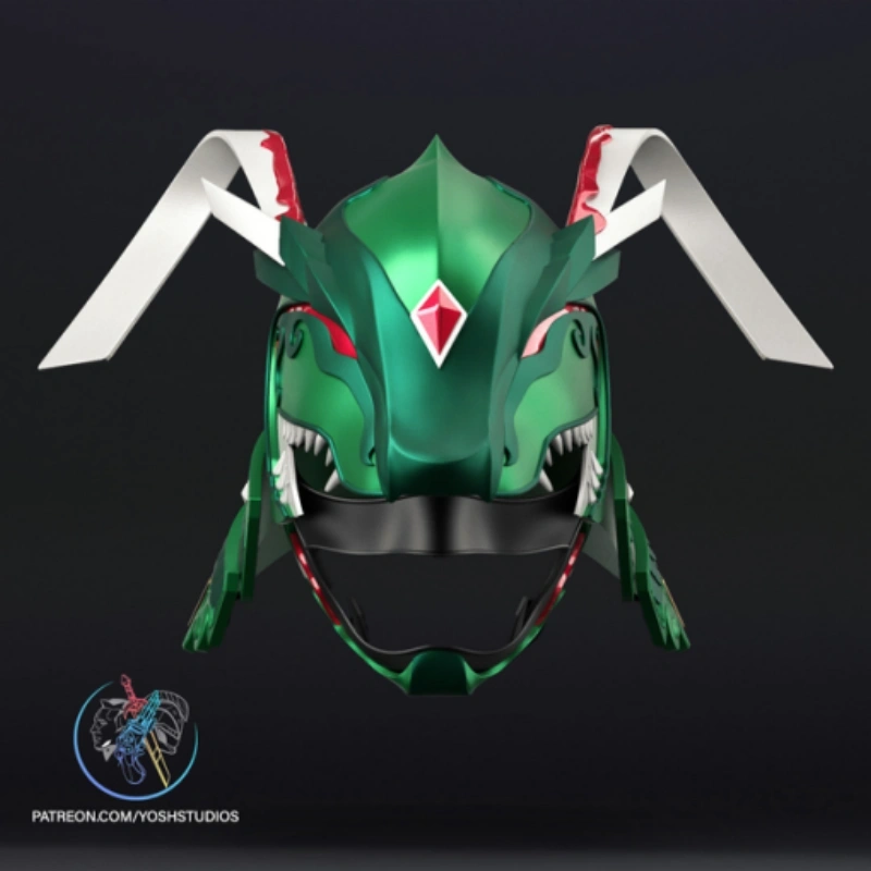 Green Ranger Helmet (Power Rangers) STL model for 3D printing