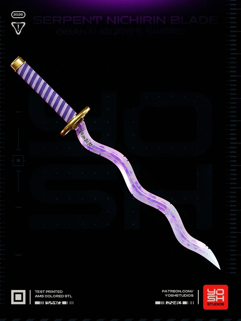 Obanai Iguro Sword (Demon Slayer) STL model for 3D printing