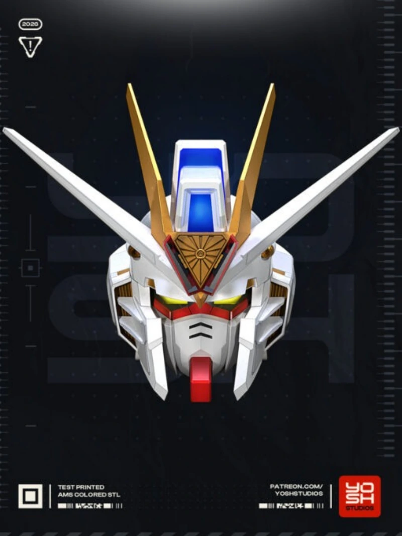 Strike Freedom Helmet (Gundam) STL model for 3D printing
