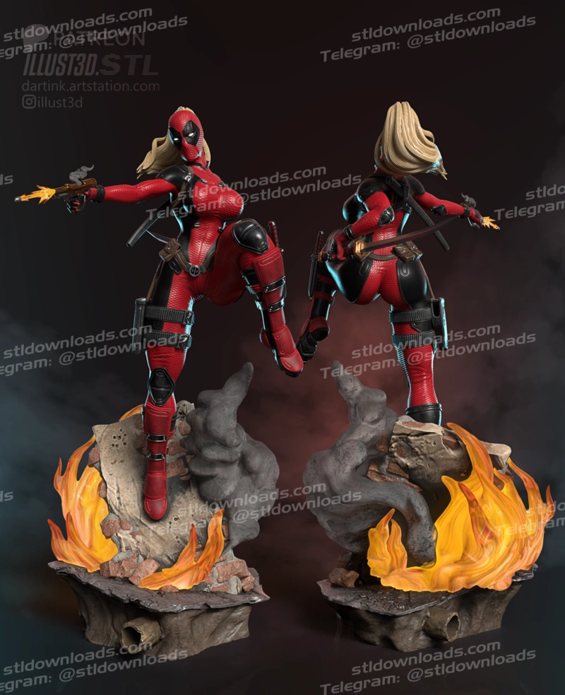 Lady Deadpool (Marvel) STL model for 3D printing