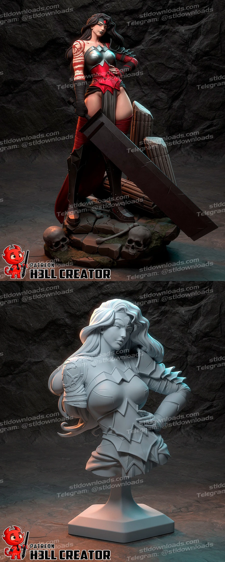 Absolute Wonder Woman Warrior – DC Comics 3D printable STL model
