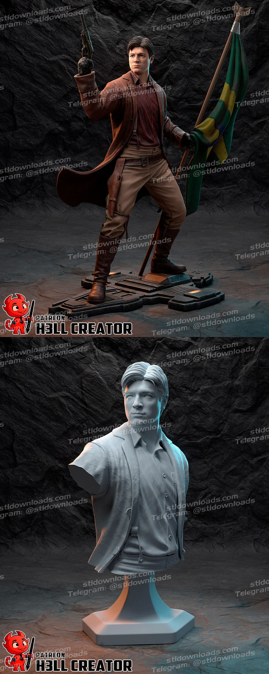 Captain Malcolm Reynolds Commander – Firefly 3D printable STL model