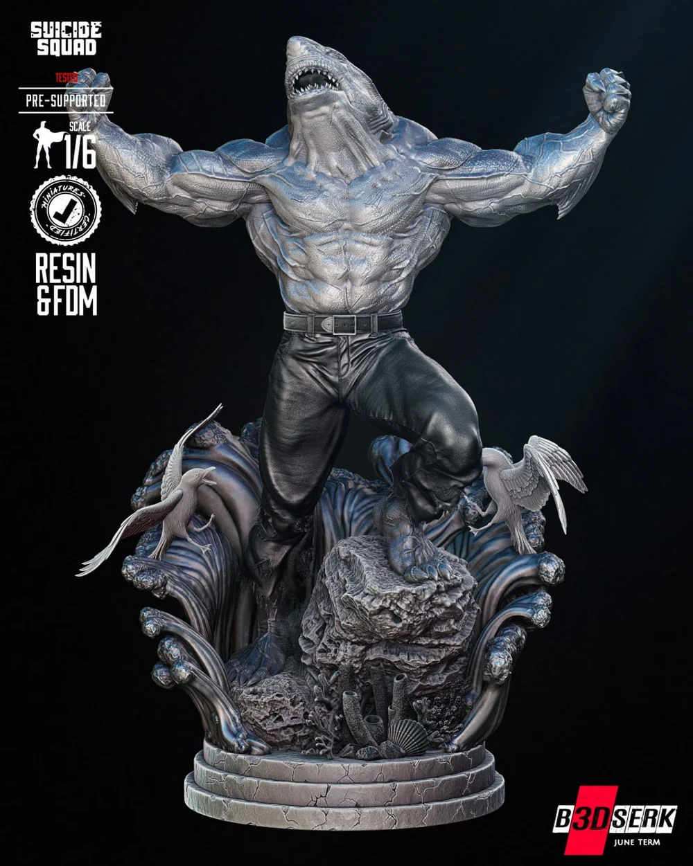 King Shark (DC Comics) STL model for 3D printing
