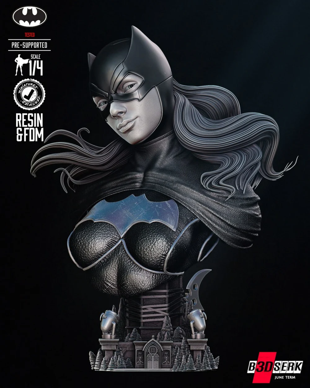 Batgirl Bust (DC Comics) STL model for 3D printing
