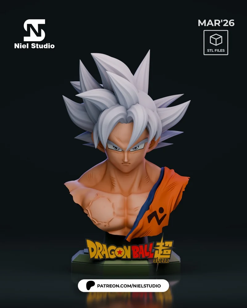 Goku Ultra Instinct Bust (Dragon Ball) STL model for 3D printing