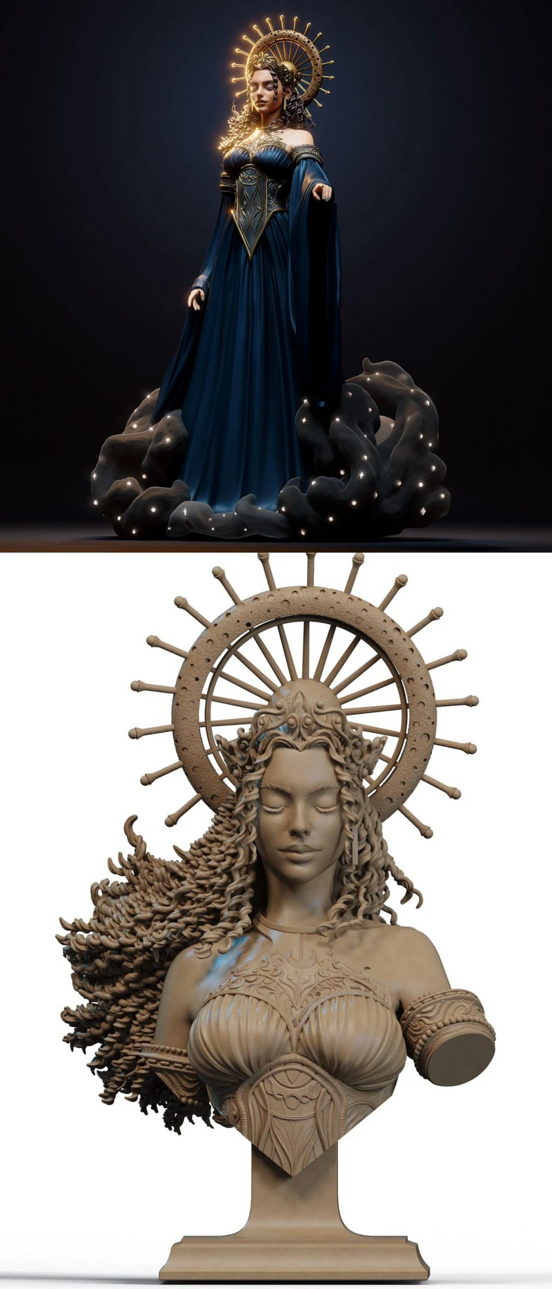 Nyx Bust (Hades) STL model for 3D printing