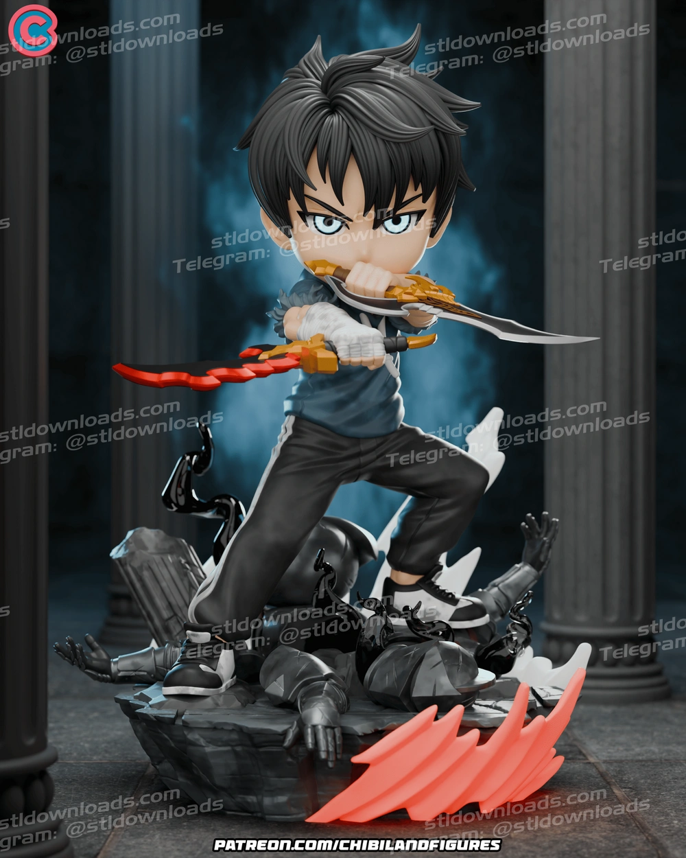 Sung Jin-Woo Chibi (Solo Leveling) STL model for 3D printing