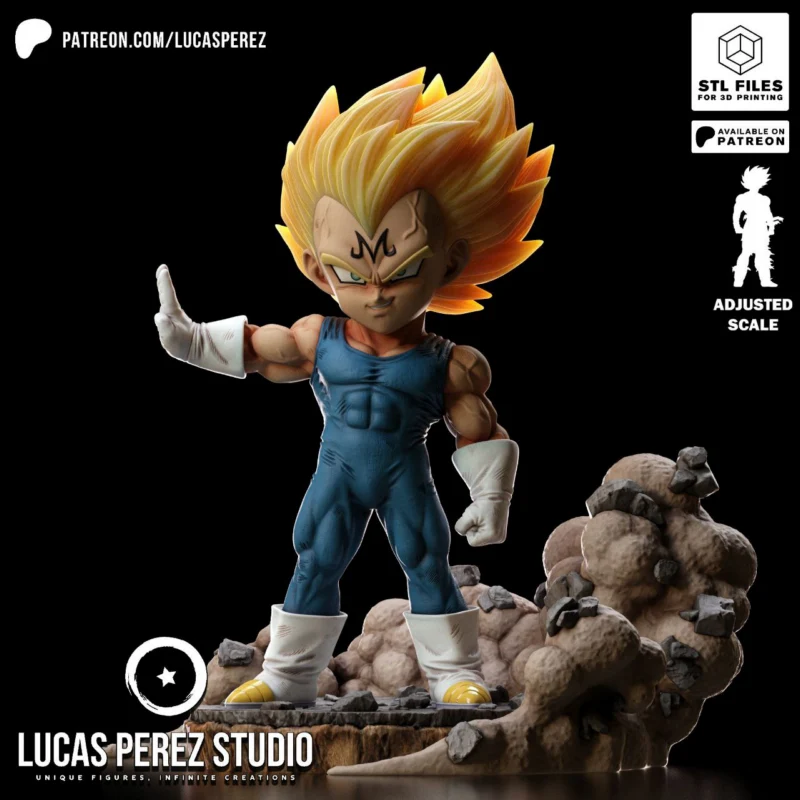 Majin Vegeta Chibi (Dragon Ball) STL model for 3D printing