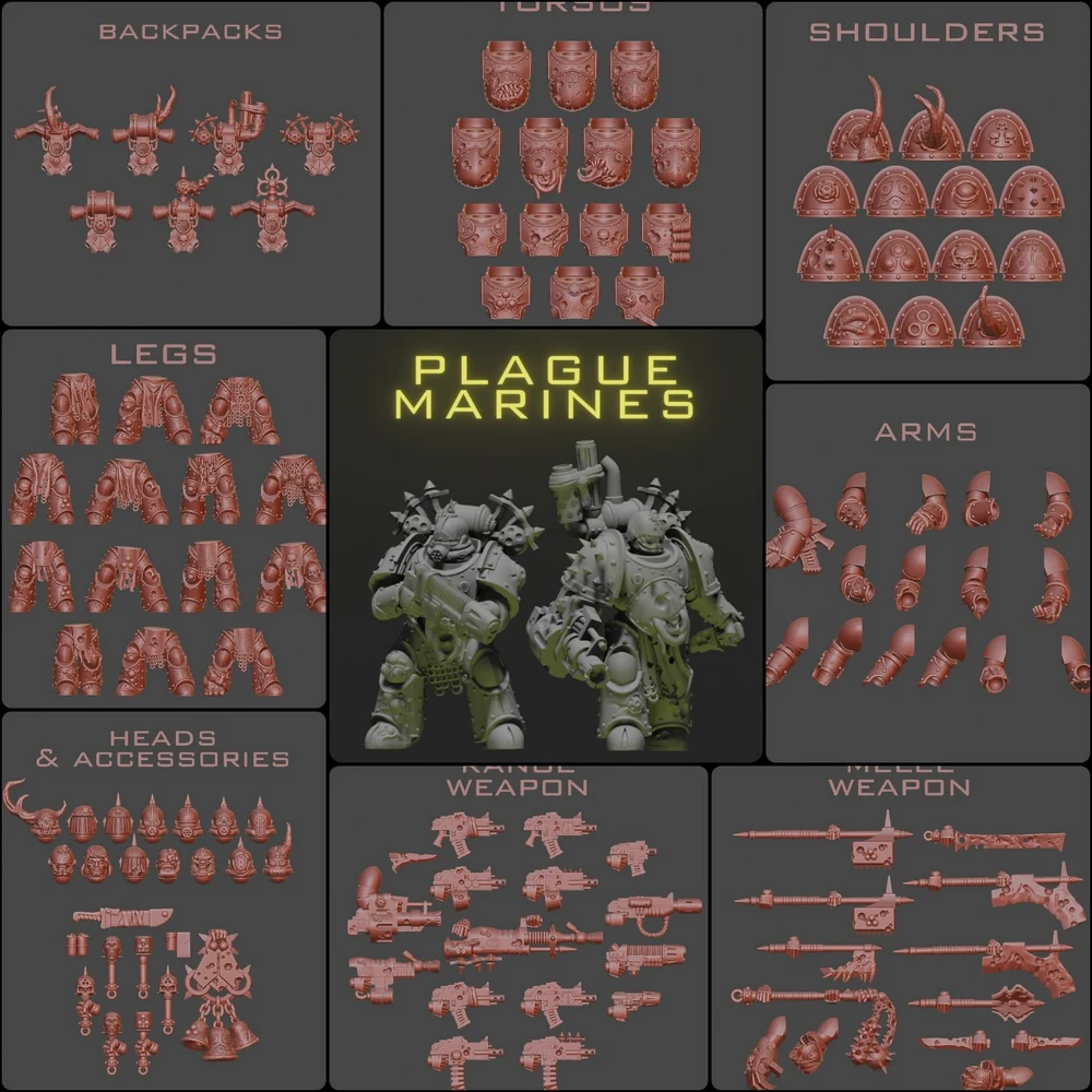 Putrid Cohort (Warhammer) STL model for 3D printing