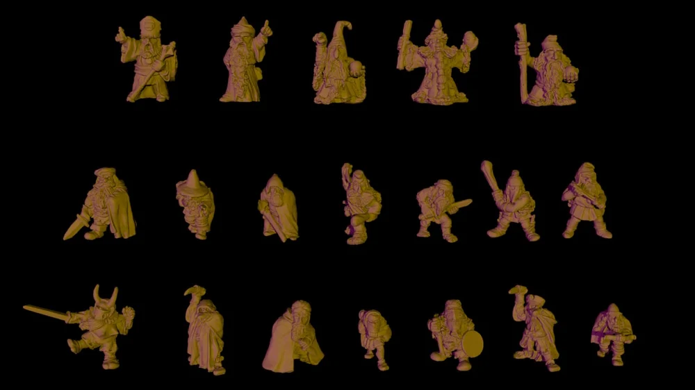 Dwarf Sneaks & Sages (Fantasy) STL model for 3D printing