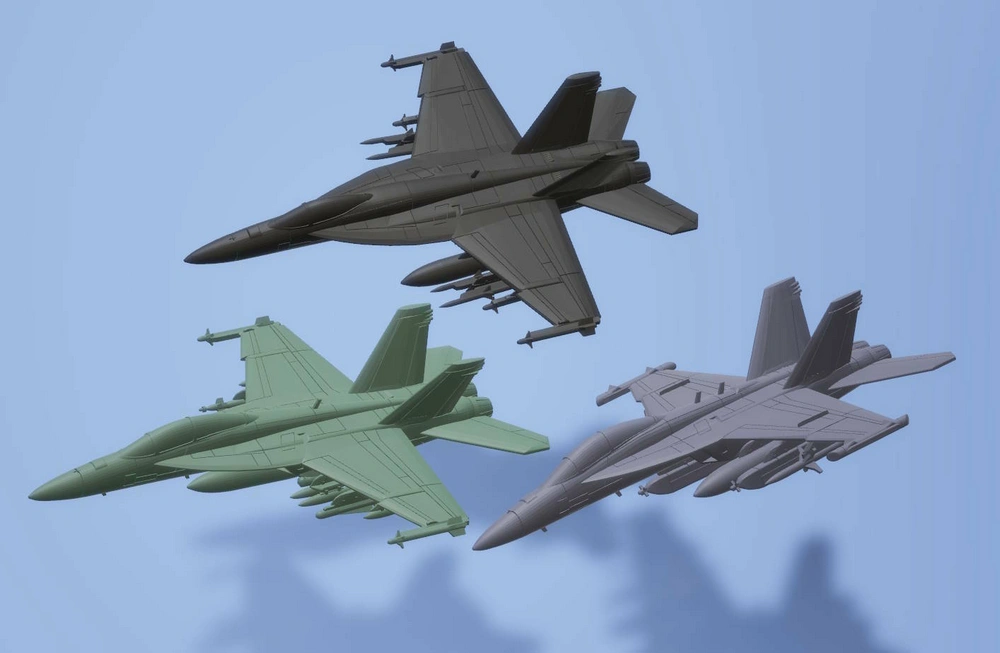 FA-18 Super Hornet (Aircraft) STL model for 3D printing