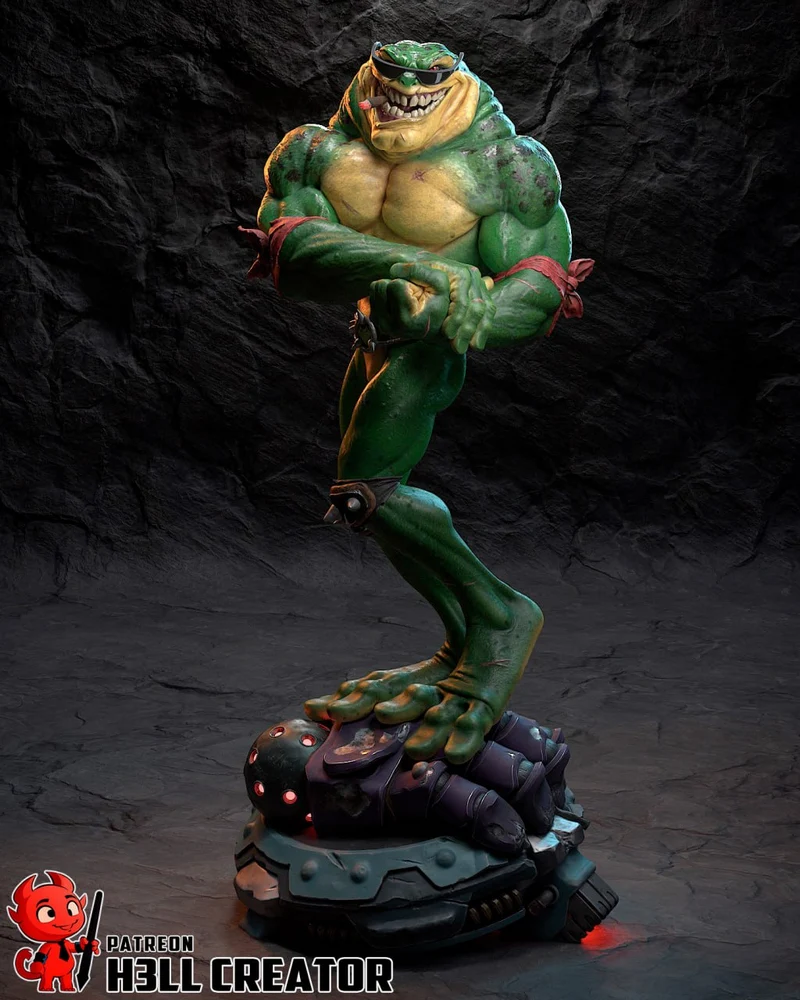 Rash Warrior Girl (Battletoads) STL model for 3D printing
