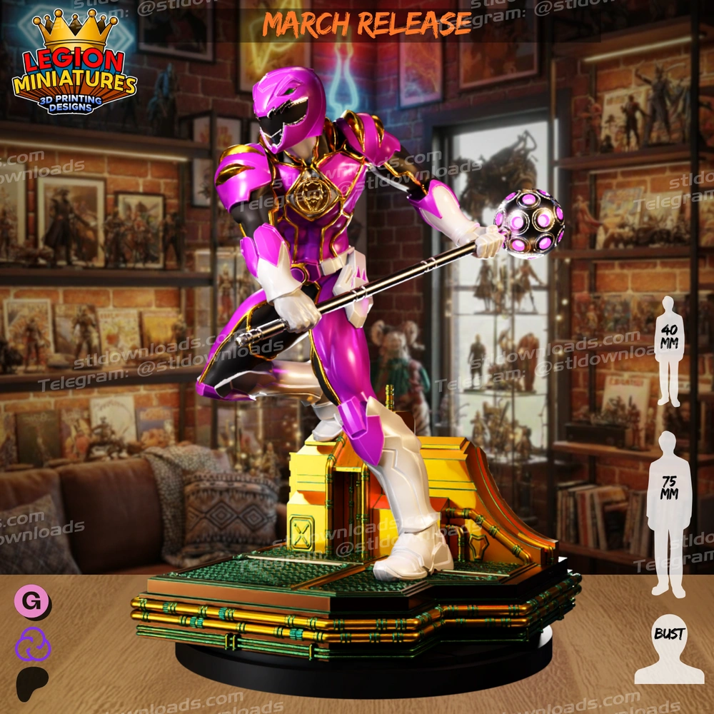 Pink Ranger (Power Rangers) STL model for 3D printing