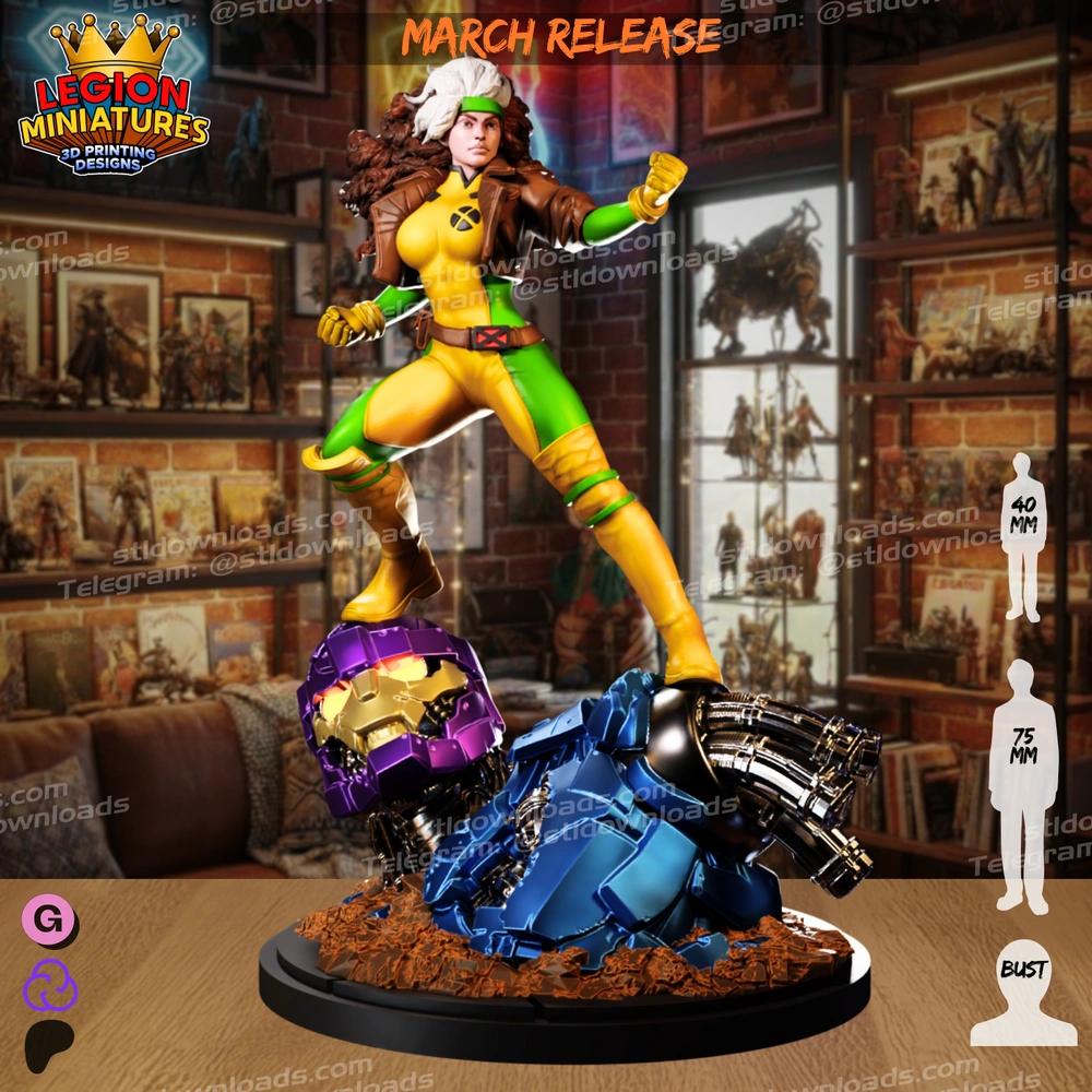 Rogue (Marvel) STL model for 3D printing