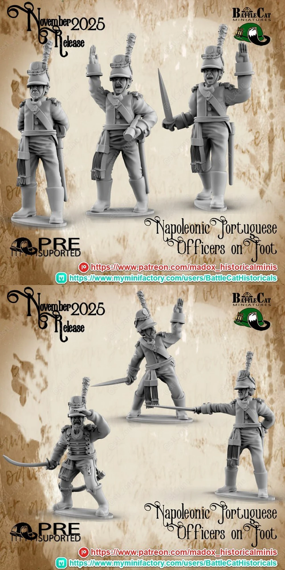 Portuguese Officers (Historical) STL model for 3D printing