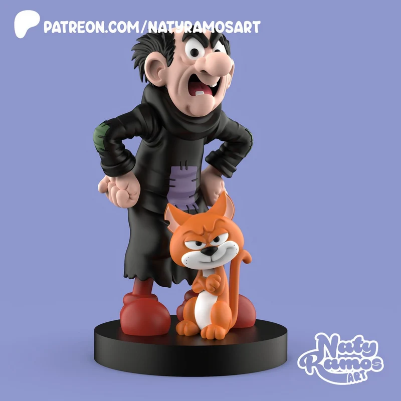 Gargamel & Azrael Duo (Smurfs) STL model for 3D printing