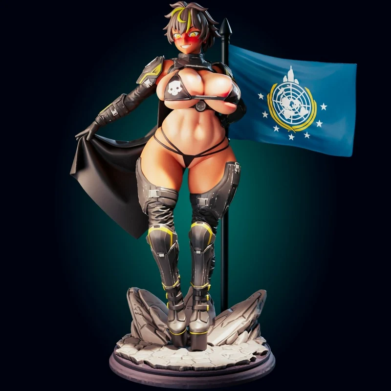 HellDiver Girl Soldier (Helldivers) STL model for 3D printing