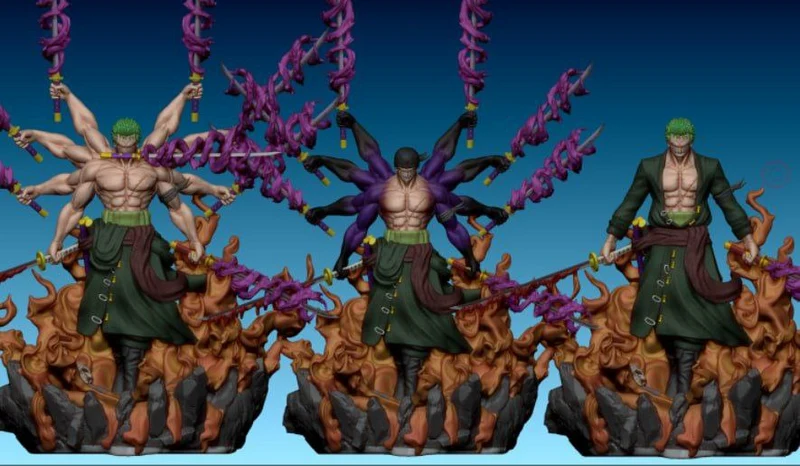 Zoro Ashura Swordsman (One Piece) STL model for 3D printing
