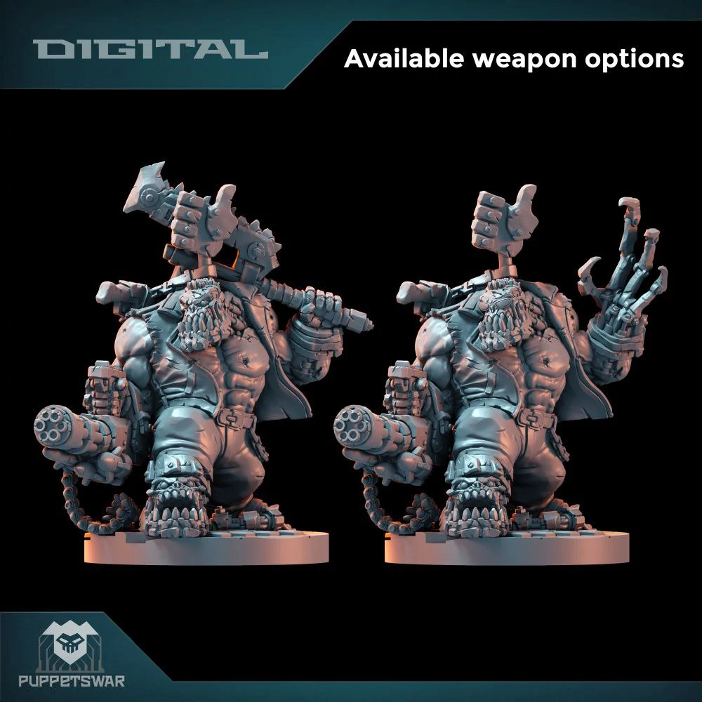 Orc Cyborg Chieftain (Sci-Fi Fantasy) STL model for 3D printing