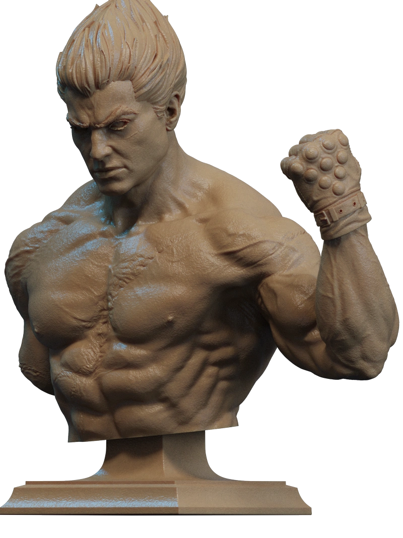 Kazuya Mishima Bust – Tekken STL model for 3D printing