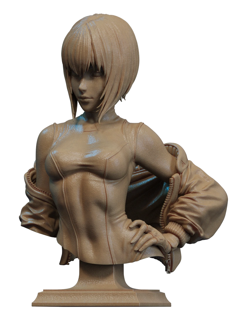 Motoko Kusanagi Bust – Ghost in the Shell STL model for 3D printing