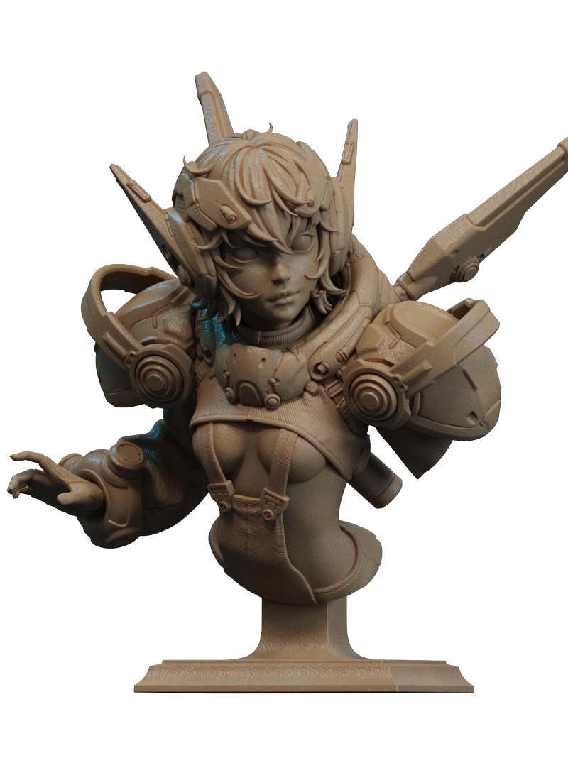 Nillai Mechagirl Bust – Original Character STL model for 3D printing