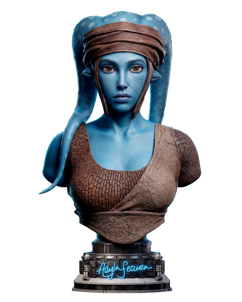 Aayla Secura Bust Portrait (Star Wars) STL model for 3D printing
