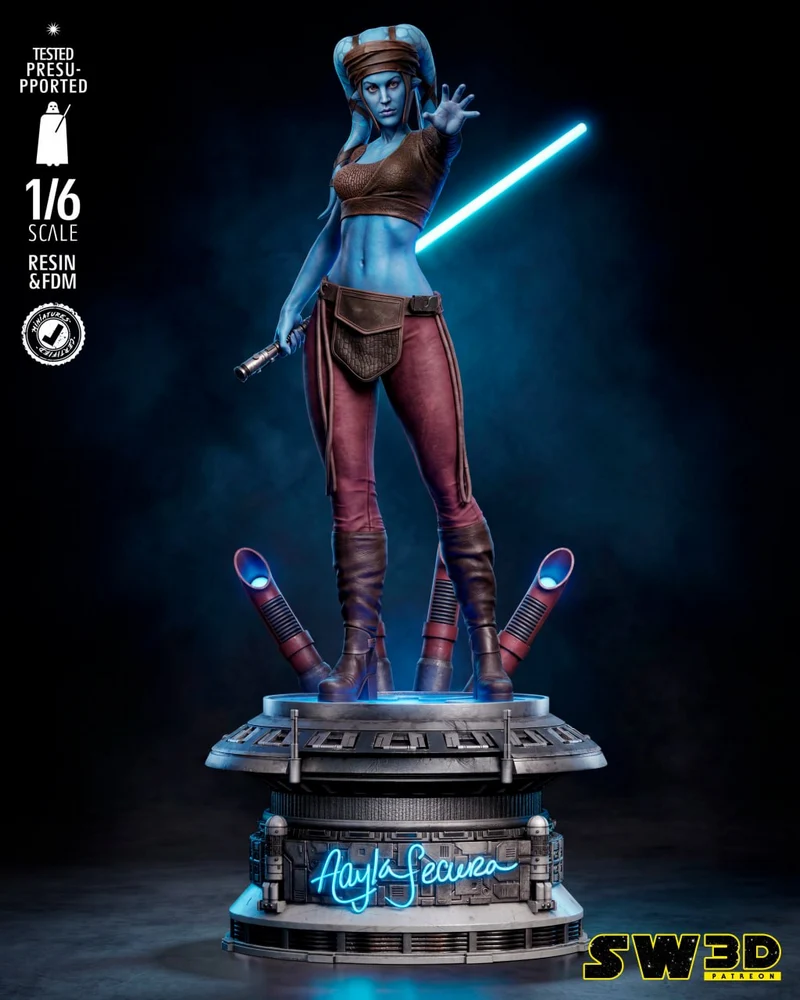 Aayla Secura Jedi Sculpture (Star Wars) STL model for 3D printing